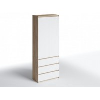 Шафа з 3-ма ящиками Меблева Площа 80х50х211 см Дуб сонома + Білий Шафа з 3-ма ящиками Меблева Площа 80х50х211 см Дуб сонома + Білий