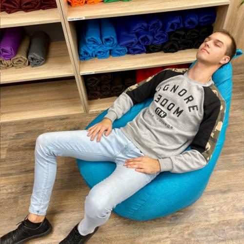 Крісло Мішок Груша Рогожка 120х85 Студія Комфорту Розмір Стандарт блакитний