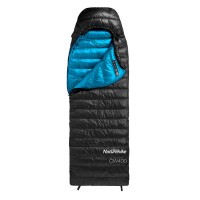 Спальний мішок пуховий Naturehike CW400 L NH18C400-D 85x220 см Чорний (2355732282)