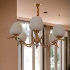 Світлодіодна люстра No Brand Тюльпан 5034 Золотистий 5 плафонів