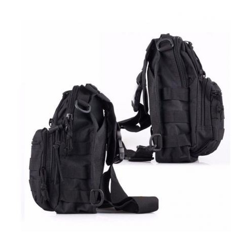 Рюкзак-сумка тактична військова через плече Military Oxford 600D 6 л Black (1168) Рюкзак-сумка тактична військова через плече Military Oxford 600D 6 л Black (1168)
