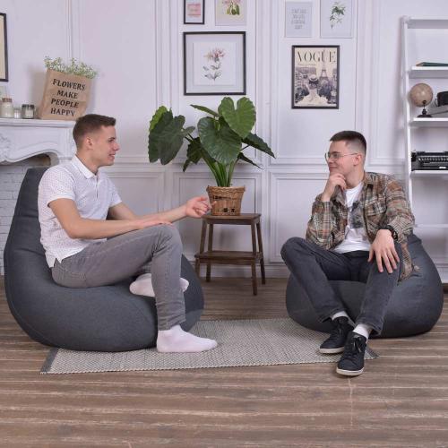 Крісло Мішок Груша Рогожка 150х100 Студія Комфорту Великий сірий Крісло Мішок Груша Рогожка 150х100 Студія Комфорту Великий сірий