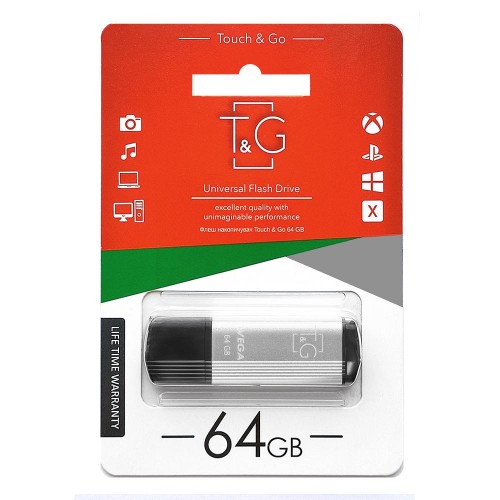 Флеш-накопичувач USB 64GB T&G 121 Vega Series Silver (TG121-64GBSL) в інтернет супермаркеті PbayMarket!