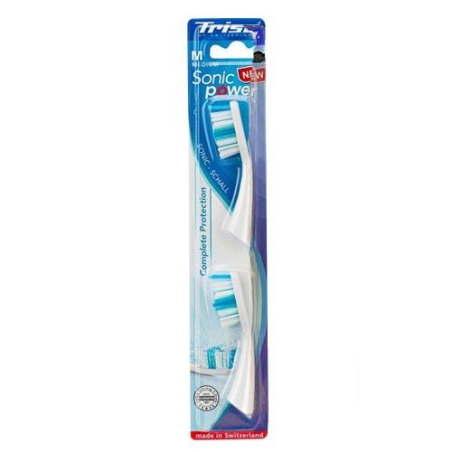 Насадка для зубної електрощітки Trisa Sonic Power Medium 4667.9802 Білий з синім в інтернет супермаркеті PbayMarket!