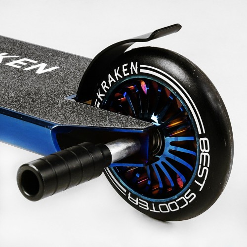 Самокат трюковий алюмінієвий диск та дека Best Scooter Kraken HIC-система пеги 100 кг Black and blue (112909)