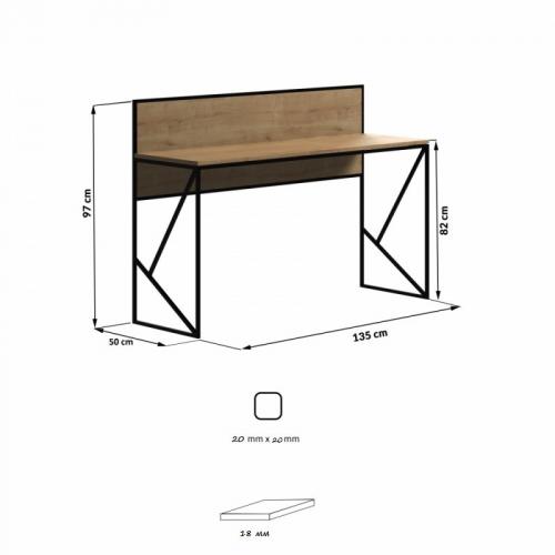 Стіл письмовий GoodsMetall із металу в стилі Лофт 1350х970х500 СТП149 Стіл письмовий GoodsMetall із металу в стилі Лофт 1350х970х500 СТП149