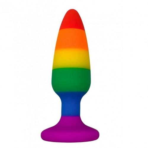 Силіконова анальна пробка Wooomy Hiperloo Silicone Rainbow Plug L, діаметр 3,9 см, довжина 13,1 см в інтернет супермаркеті PbayMarket!