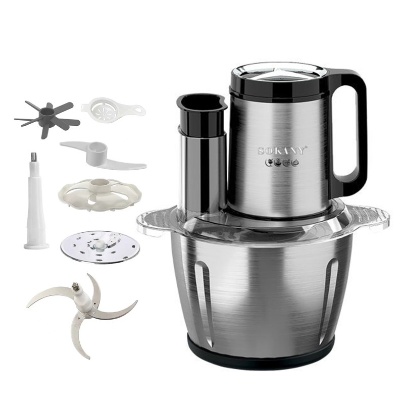 Чоппер кухонний Sokany 5в1 2,7 л Сріблястий (SK-06019)