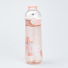 Пляшка для води Happy Life Nice 620 мл із кришкою фліп топ на защіпці рожева (HP17300P)