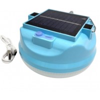Акумуляторна лампа для кемпінгу Solar Light CCLamp CL023-80 LED із сонячною панеллю та гачком 3 режими 80 W 14х7 см Блакитний (30151410В)