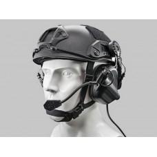 Тактичні активні навушники з кріпленням і гарнітурою під шолом EARMOR M32Н Чорний (1629039469)