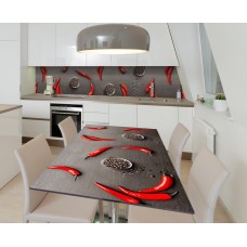 Наклейка 3Д вінілова на стіл Zatarga «З вогником» 650х1200 мм для будинків, квартир, столів, кафе