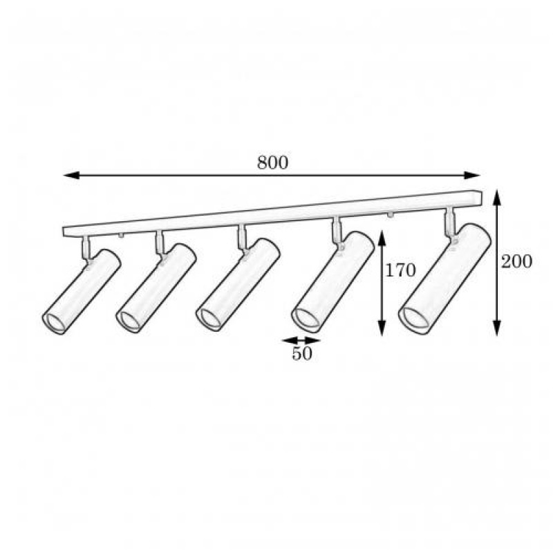 Світильник стельовий MSK Electric Telescope з поворотними плафонами NL 22501-5 BK