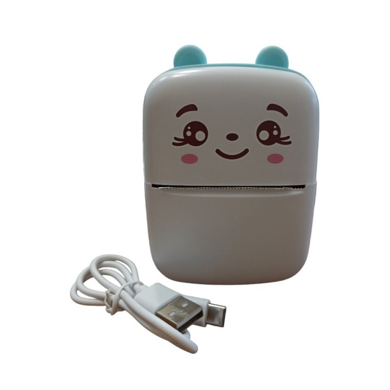 Термопринтер дитячий портативний із термодруком Jetix Mini Printer A8C YHK-2B37 Блакитний