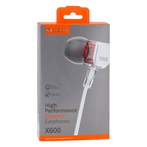 Дротові навушники Yison X600 3.5 mm вакуумні з мікрофоном 1.2 m Сталевий