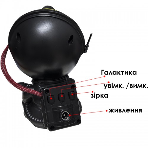 Проектор-нічник No Brand HR-F2 Black Астронавт із гітарою 8 режимів 13059-83041