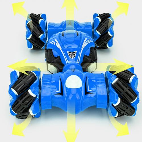 Трукова дрифт машинка перевертень 26см на радіокеруванні жестами та пультом YT Drift Stunt Car 510 звукові та світлові ефекти обертання на 360° Синя