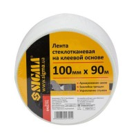 Стрічка склотканина на клейовій основі 100мм×90м SIGMA (8402791) Стрічка склотканина на клейовій основі 100мм×90м SIGMA (8402791)