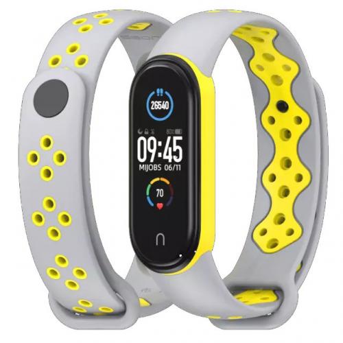 Ремінець MiJobs Sport Style для Xiaomi Mi Band 5/6 Grey Yellow Ремінець MiJobs Sport Style для Xiaomi Mi Band 5/6 Grey Yellow