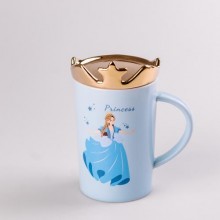 Чашка керамічна Princess з кришкою Happy Life 400 мл блакитний (HPCYM0845BL)