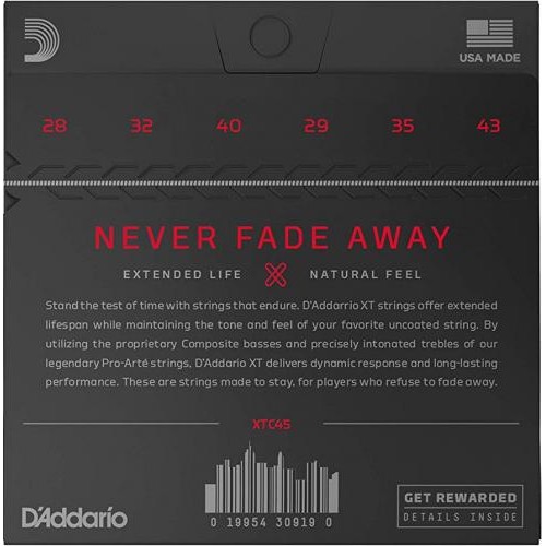 Струни класичної гітари D'Addario XTC45 XT Classical Normal Tension Струни класичної гітари D'Addario XTC45 XT Classical Normal Tension