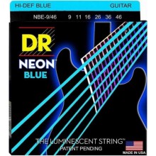 Струни для електрогітари DR NBE-9/46 Hi-Def Neon Blue K3 Coated Light Heavy Electric Guitar Strings 9/46