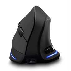 Вертикальна миша бездротова Zelotes F-35 з акумулятором та RGB підсвічуванням Black