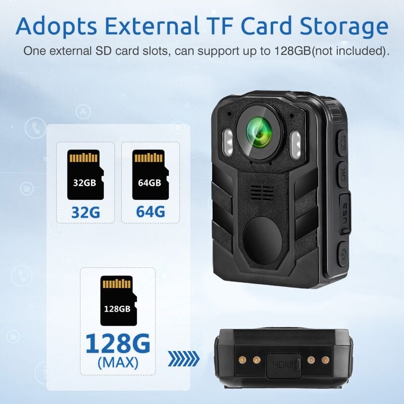 Нагрудний відеореєстратор поліцейський на одяг Boblov WN9, FullHD 1080P, 170 градусів, 8 годин запису (вдосконалена версія)