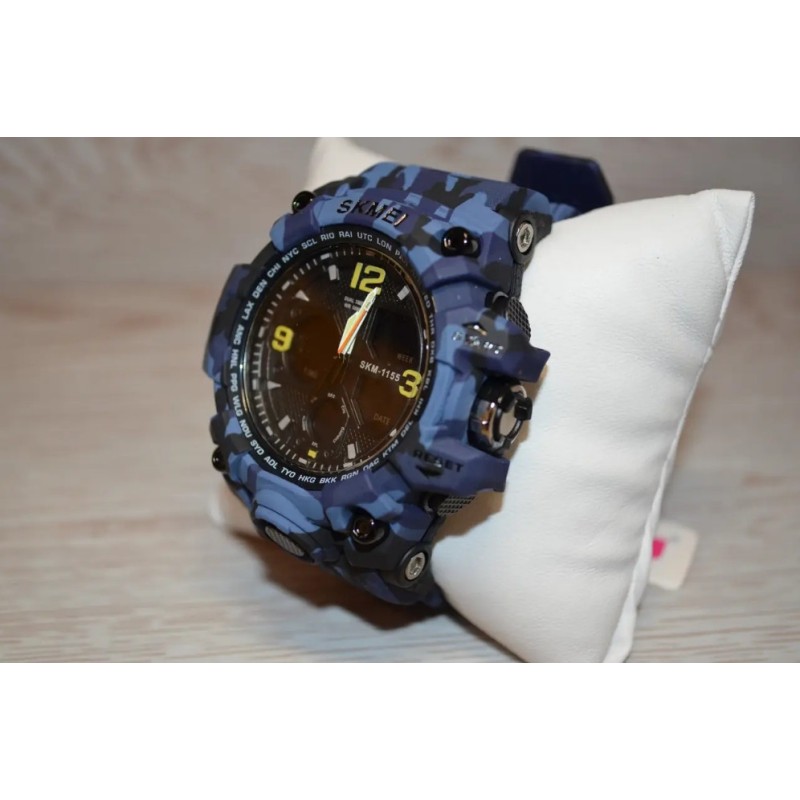 Чоловічий годинник Skmei Hamlet 1155 Синій камуфляж