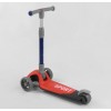 Самокат триколісний Best Scooter складане алюмінієве кермо, 3 колеса PU зі світлом Black/Red (102031)