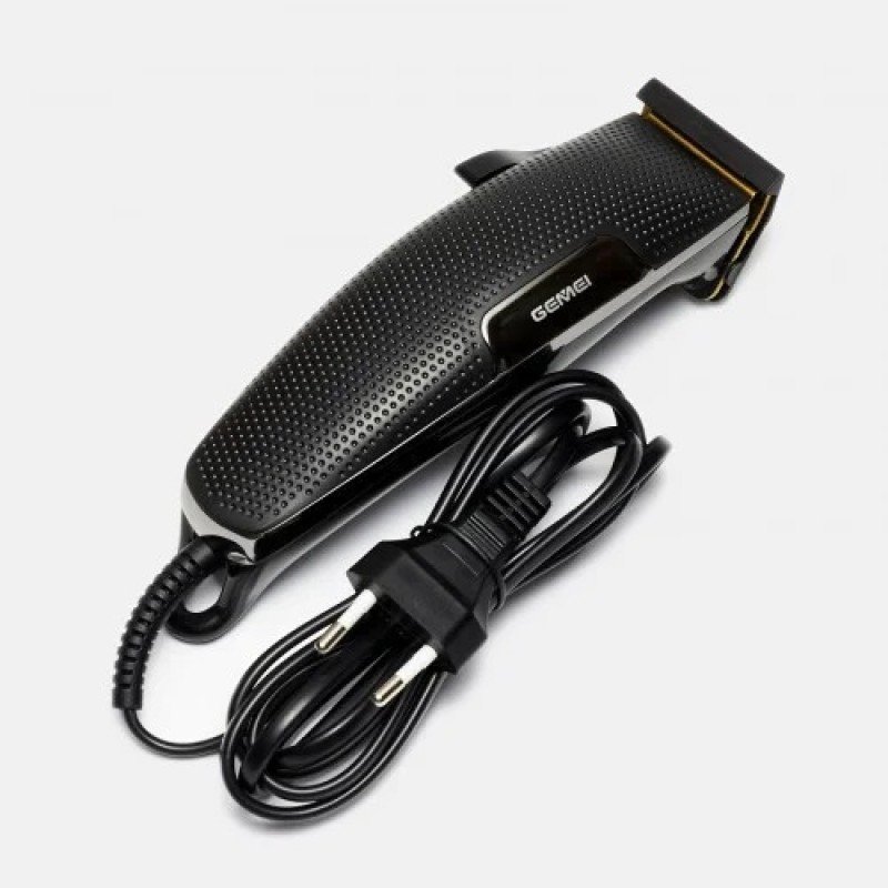 Професійна машинка для стрижки волосся Gemei GM-806 4 знімні насадки працює від мережі 220 Чорна
