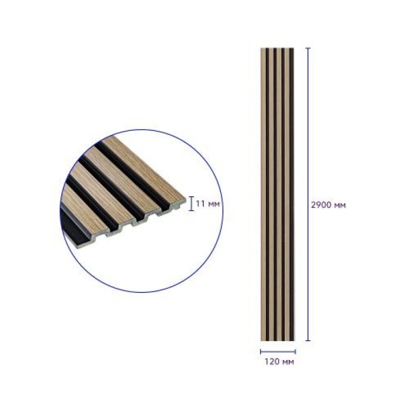 Декоративна стінова рейка Sticker Wall PS Смужка 2900x120x11 мм Чорно-бежевий (SW-00001738)