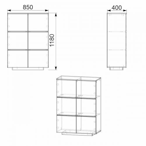 Комод Тумба 2 Компанит МГ 5 85х40х118 см горіх