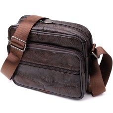 Сумка з ручкою для чоловіків Vintage 22940 20х17х8 см Коричневий