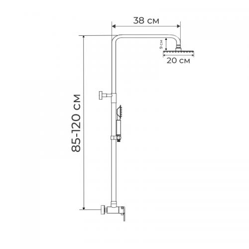 Душова колона із змішувачем Zerix LR72403-2 SUS304 (ZX2991) Душова колона із змішувачем Zerix LR72403-2 SUS304 (ZX2991)