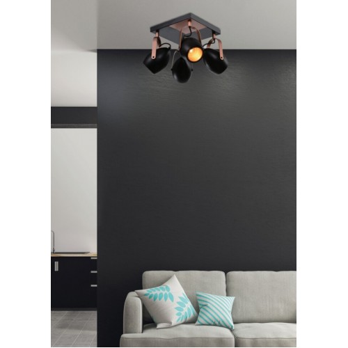 Спот Candellux Anica 32x23 см Мідно-чорний (98-83128) Спот Candellux Anica 32x23 см Мідно-чорний (98-83128)