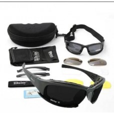 Захисні тактичні сонцезахисні окуляри з поляризацією + 4 комплекти лінз Daisy X7 Black