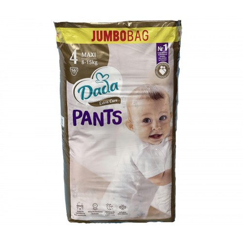 Дитячі одноразові підгузки трусики Dada Extra Care JUMBOBAG 4 MAXI 8-15 кг 66 шт в інтернет супермаркеті PbayMarket!