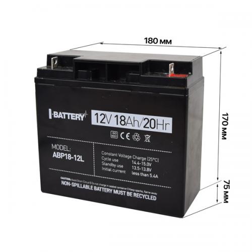 Акумулятор 12В 18 Ач для ДБЖ I-Battery ABP18-12L в інтернет супермаркеті PbayMarket!