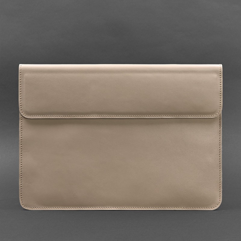 Шкіряний чохол-конверт на магнітах для MacBook 14 Світло-бежевий BlankNote