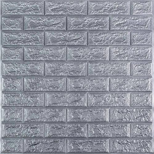 3D панель самоклеюча цегла Срібло 700х770х3мм (017-3) Sticker Wall SW-00000230 3D панель самоклеюча цегла Срібло 700х770х3мм (017-3) Sticker Wall SW-00000230