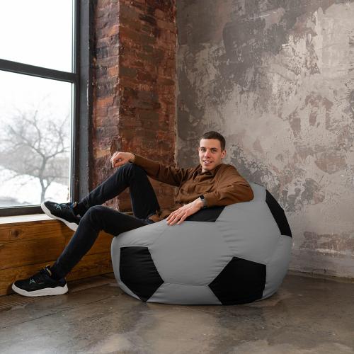 Крісло мішок М'яч Оксфорд 120см Студія Комфорту Великий Сірий + Чорний Крісло мішок М'яч Оксфорд 120см Студія Комфорту Великий Сірий + Чорний