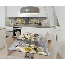 Наклейка 3Д вінілова на стіл Zatarga «Кремові маффіни» 600х1200 мм для будинків, квартир, столів, кав'ярень, кафе