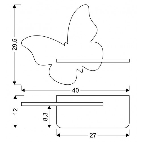 Настінний світильник Candellux Butterfly 40x29.5 см Коричнево-рожевий (21-85177)