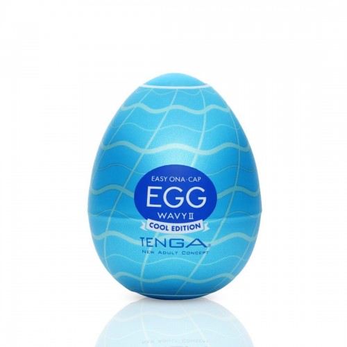 Мастурбатор-яйце Tenga Egg Wavy II Cool з подвійним хвилястим рельєфом та охолоджувальним ефектом в інтернет супермаркеті PbayMarket!