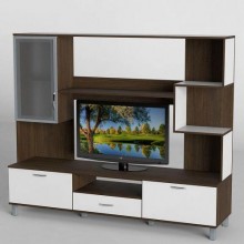 Стінка в вітальню Тиса Мебель Вітальня-43 Венге Білий 1600x450x1800 мм