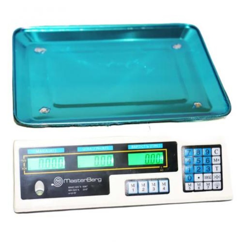 Ваги торговельні електронні MasterBerg МТ-218 з лічильником ціни до 50 кг (3_03974)