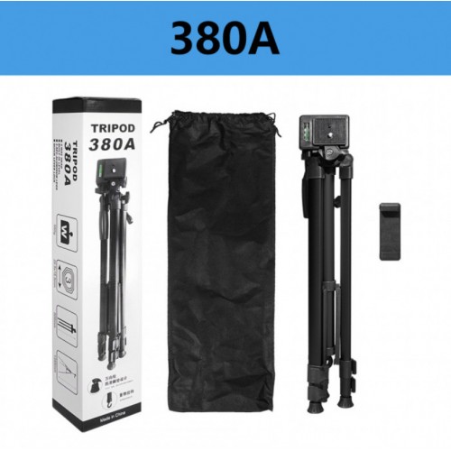 Штатив для камери та телефону TRIPOD 380A 0.5 м -1.35 м Чорний
