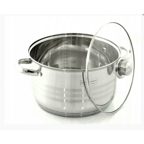 Набір каструль із нержавіючої сталі з кришками Edenberg EB-3706 1.9л/2.9л/3.9л 6 предметів