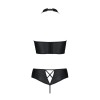 Комплект з екошкіри Passion Nancy Bikini 6XL/7XL black, бра та трусики з імітацією шнурівки в інтернет супермаркеті PbayMarket!